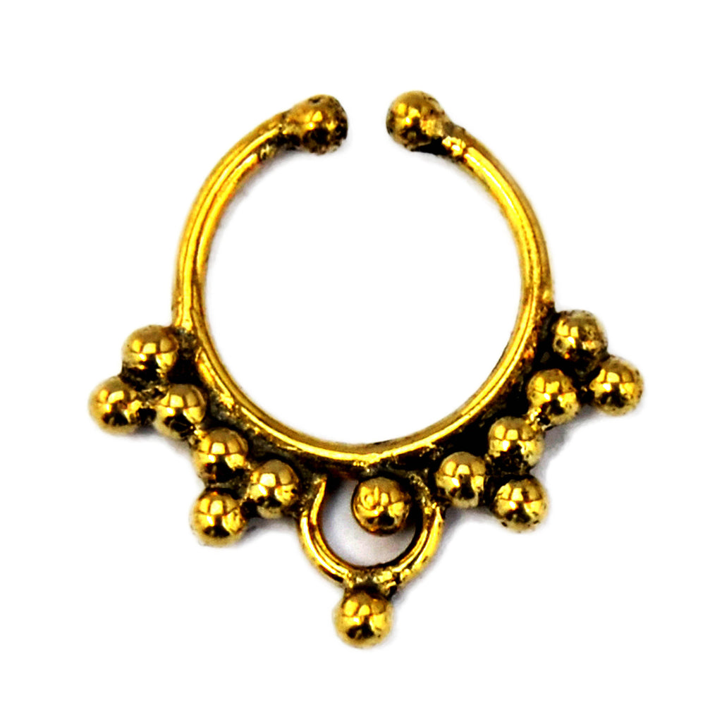 Gold ethnic septum ring