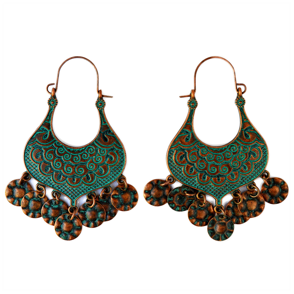 Verdigris gypsy earrings